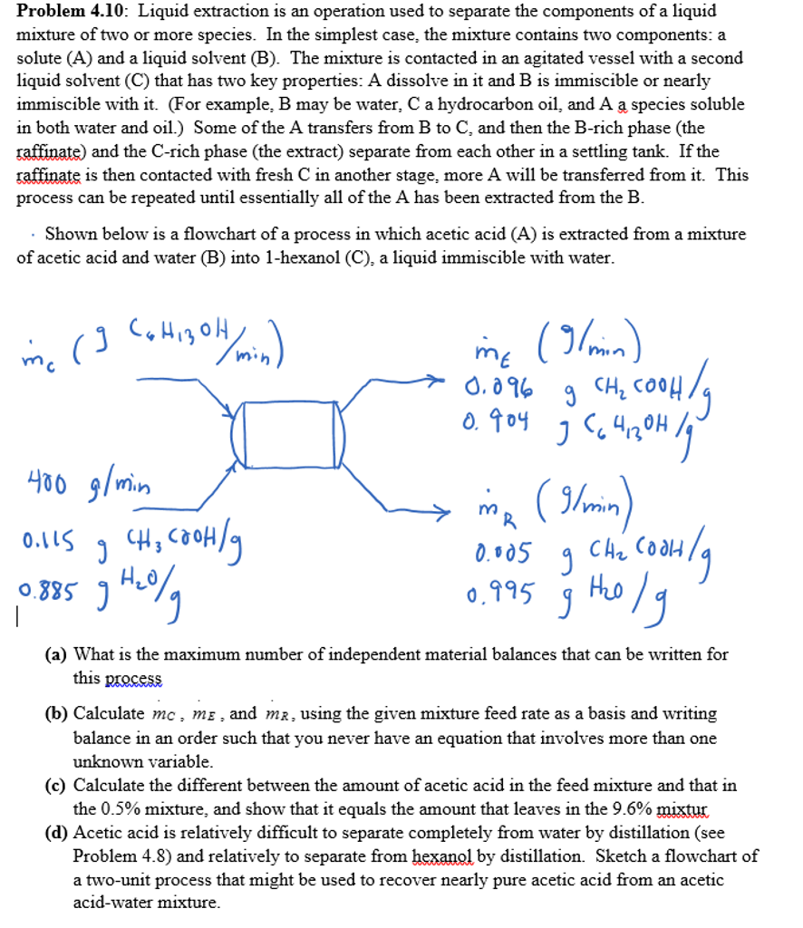 Liquid Extraction Is An Operation Used To Separate | Chegg.com