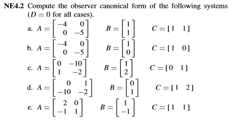 Solved Numerical Exercise NE4.2 parts (a), (c), (e). - Use | Chegg.com