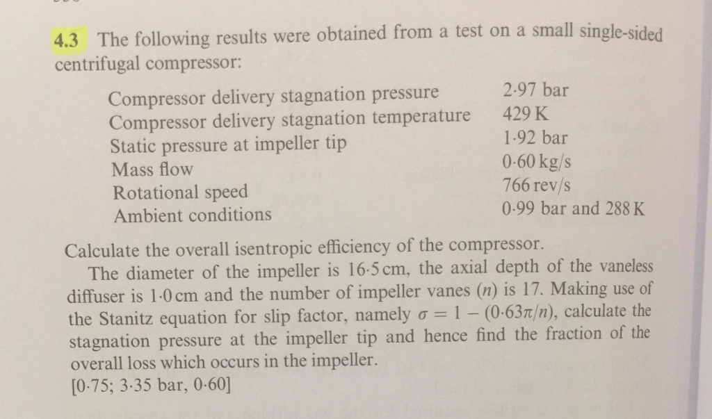 Solved 4.3 The following results were obtained from a test | Chegg.com