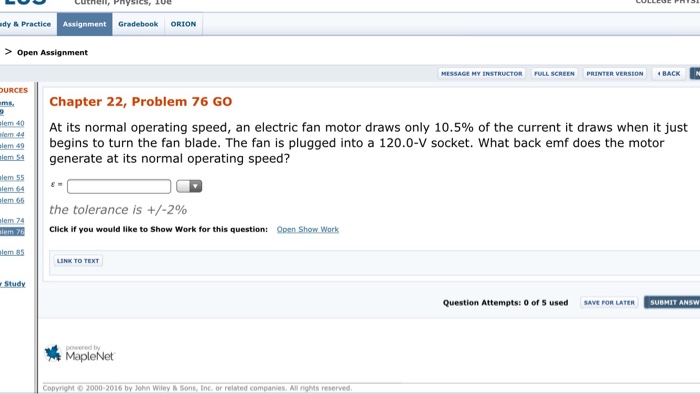 solved-at-its-normal-operating-speed-an-electric-fan-motor-chegg