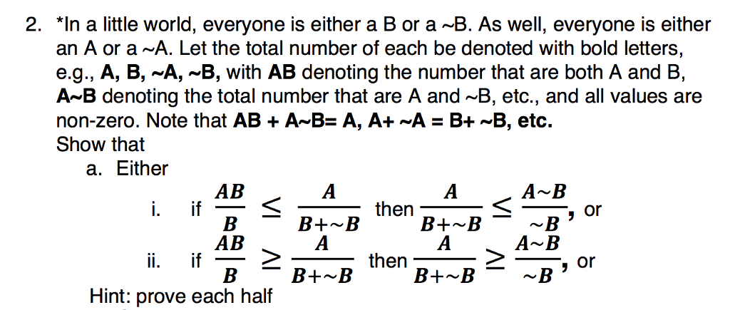 Solved 2. 치n A Little World, Everyone Is Either A B Or A ~B. | Chegg.com