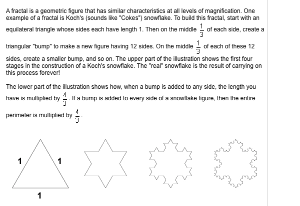 Fractual Form Example Solved A fractal is a geometric figure that has similar | Chegg.com