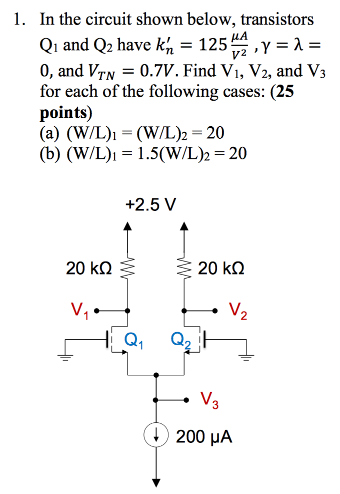 Solved In The Circuit Shown Below, Transistors Q_1 And Q_2 | Chegg.com