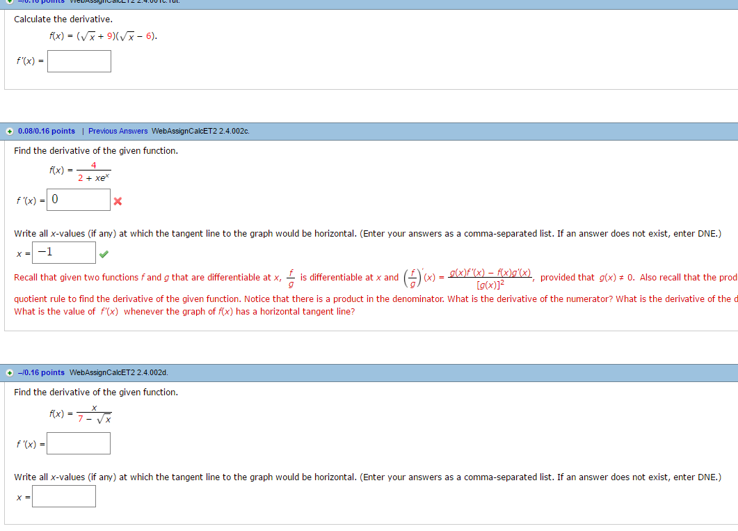 derivative of square root x 9