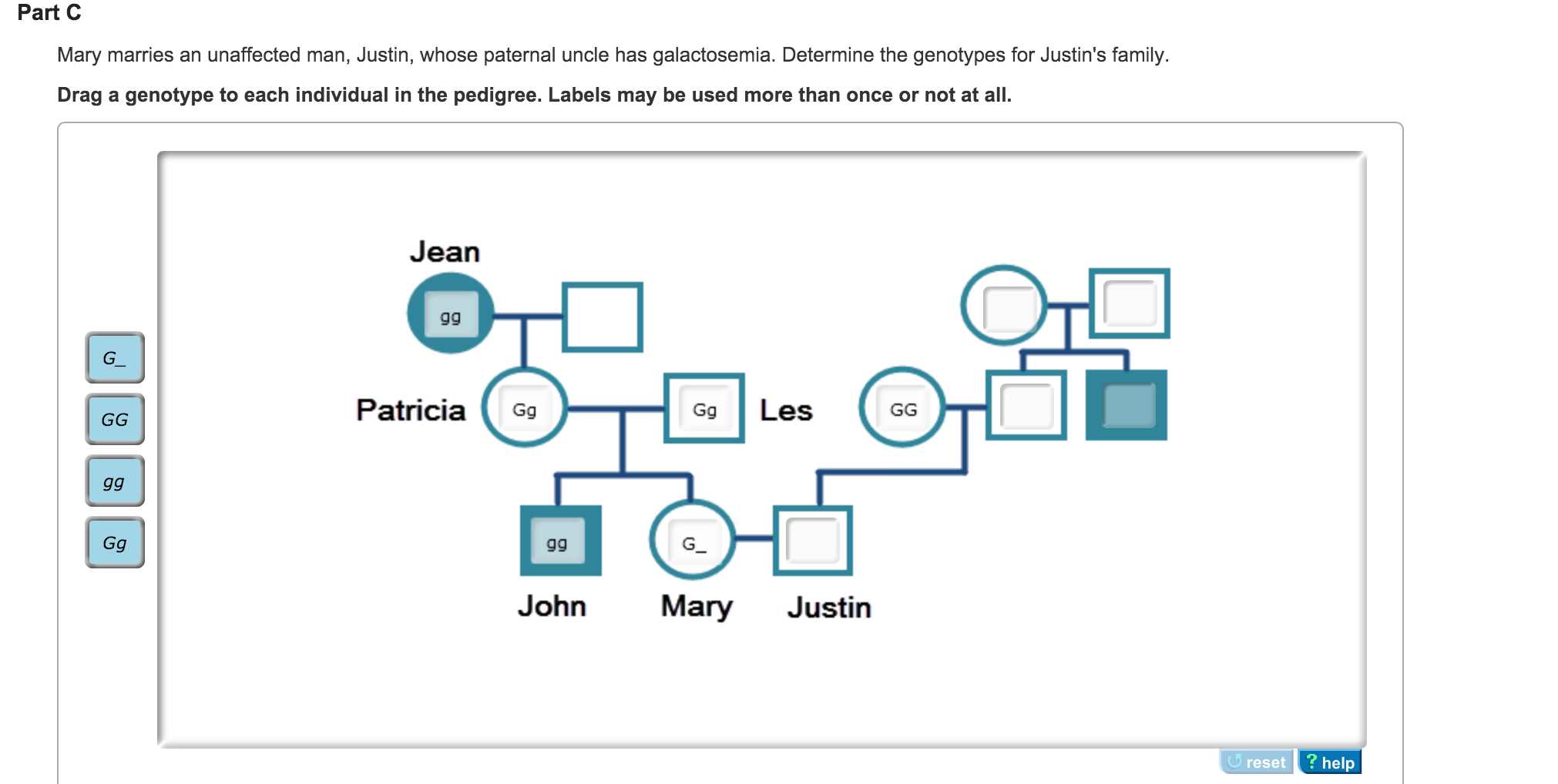 Solved Mary marries an unaffected man, Justin, whose | Chegg.com