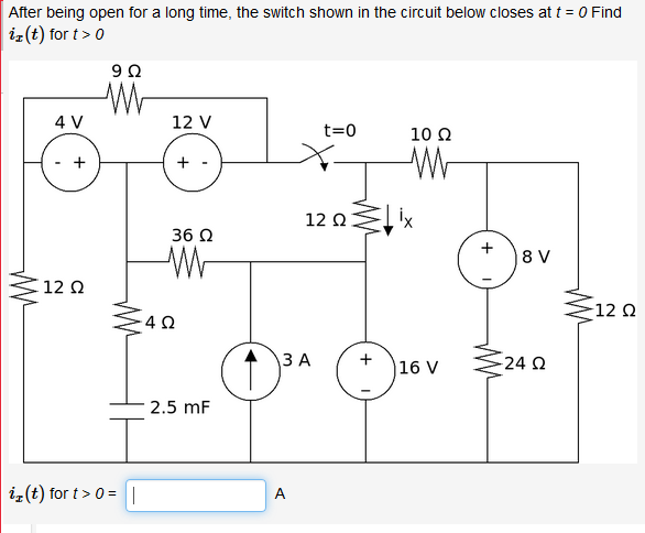 Solved After being open for a long time, the switch shown in | Chegg.com