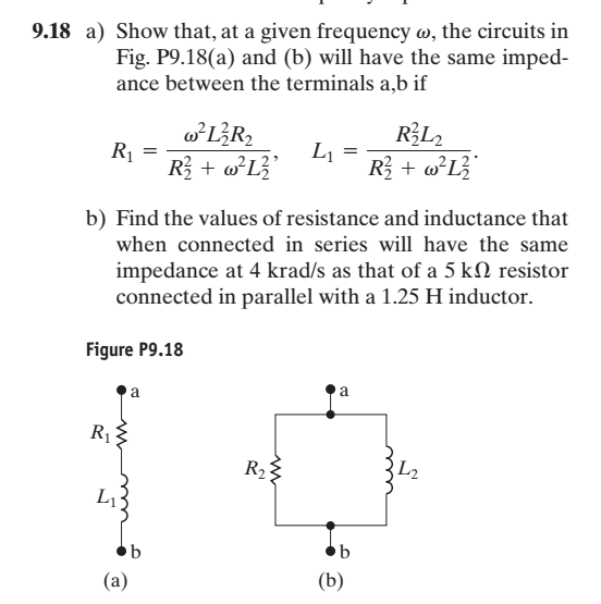 Solved Show that at a given frequency omega the circuits Chegg