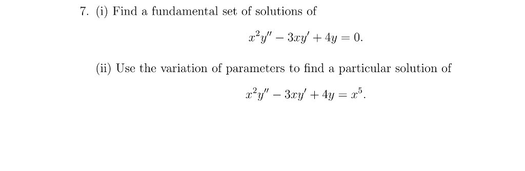 solved-find-a-fundamental-set-of-solutions-of-x-2-y-chegg