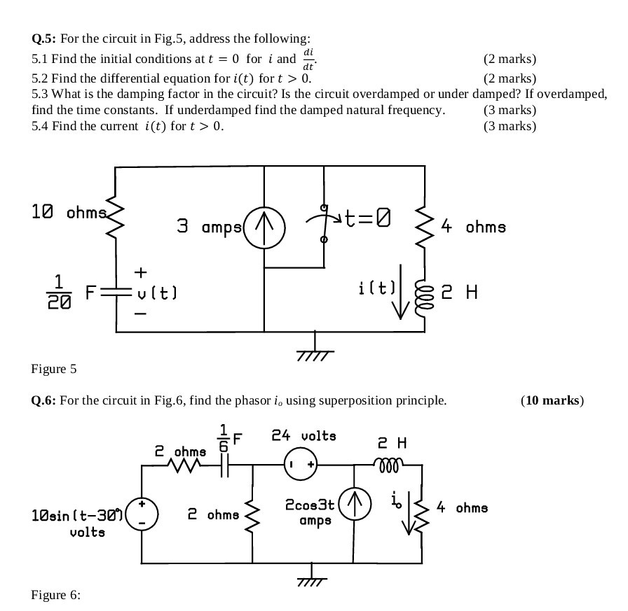 Solved Q.5 For the circuit in Fig.5, address the following