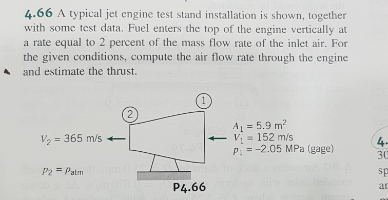 4.66 A typical jet engine test stand installation is | Chegg.com