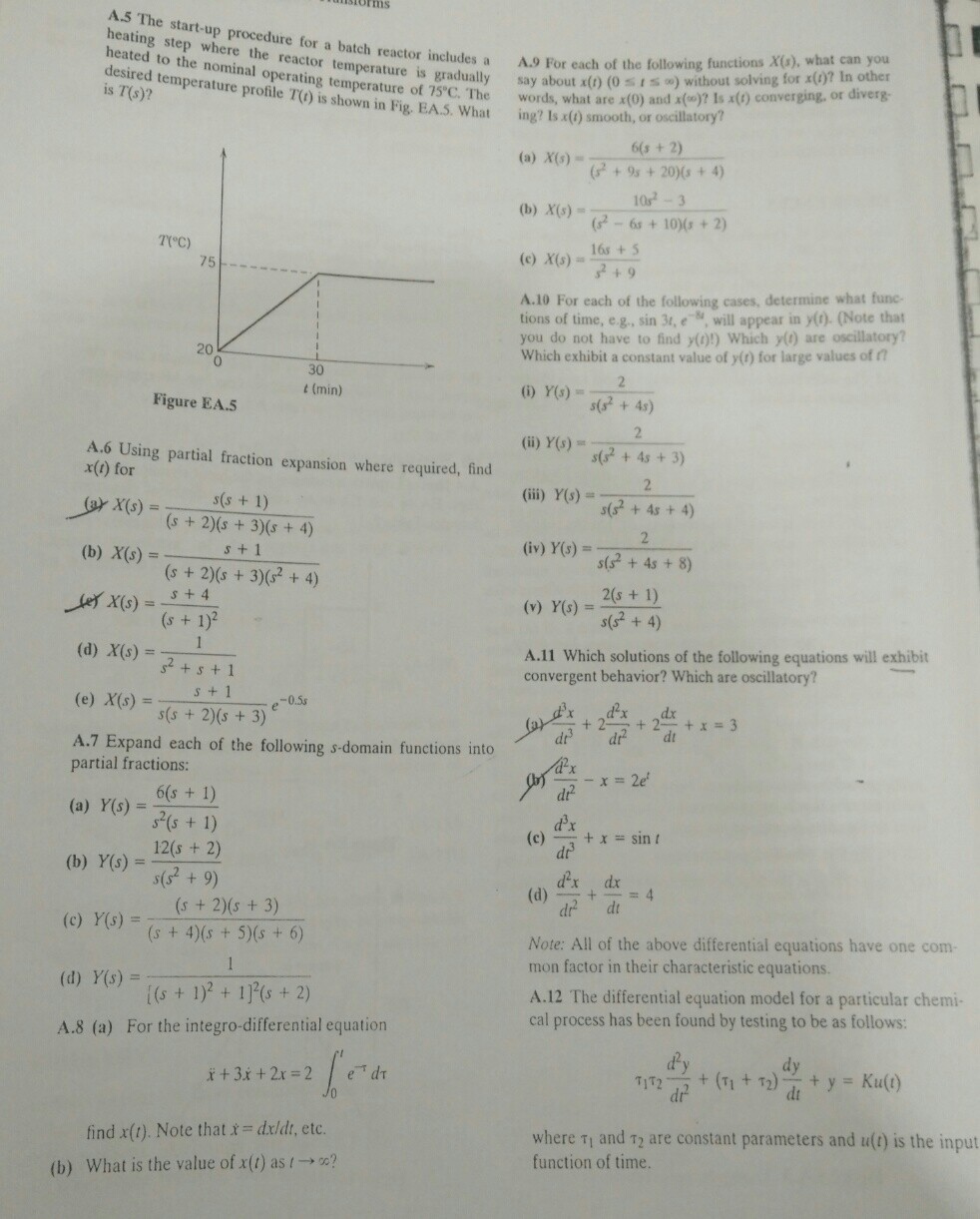 Solved A 5 The Heating Step Where Start up Procedure For A Chegg