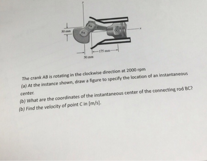 Solved The crank AB Is rotating in the clockwise direction