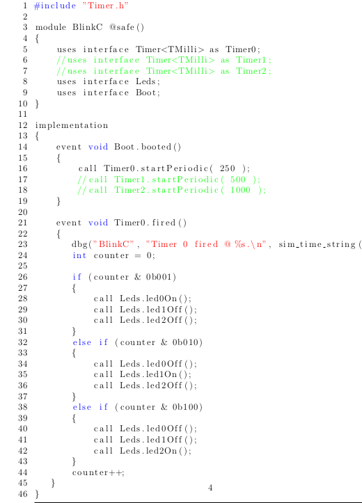 Solved Rewrite this code for TinyOS in different way | Chegg.com