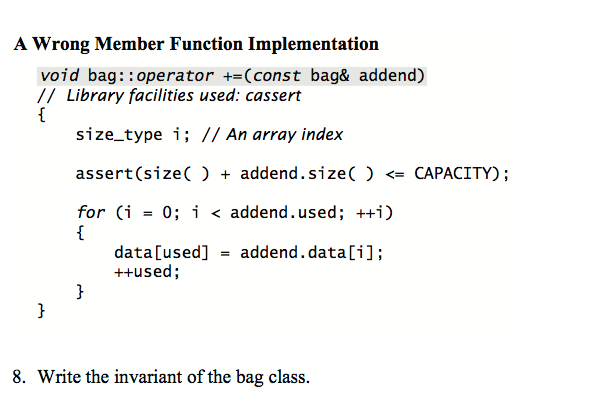 Solved A Wrong Member Function Implementation void bag:: | Chegg.com