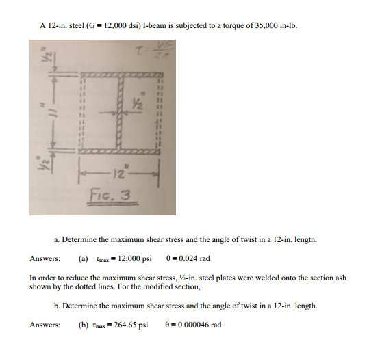 A 12 in Steel G 12 000 Dsi I beam Is Subjected To Chegg