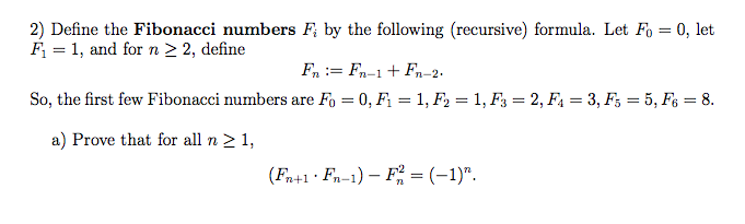 Solved Define the Fibonacci numbers F_i by the following | Chegg.com