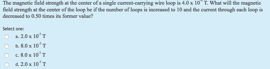 Solved The magnetic field strength at the center of a single | Chegg.com