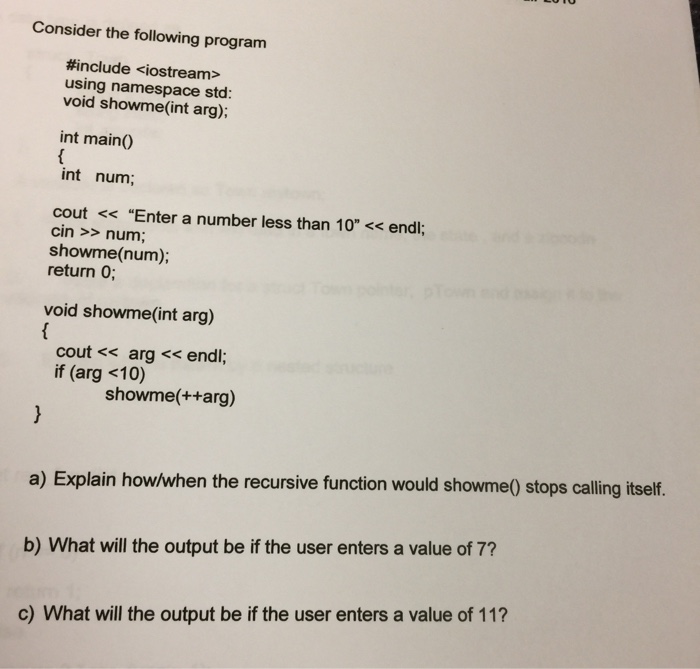 Solved Consider the following program #include using | Chegg.com