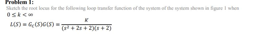 Solved Problem L: Sketch The Root Locus For The Following 