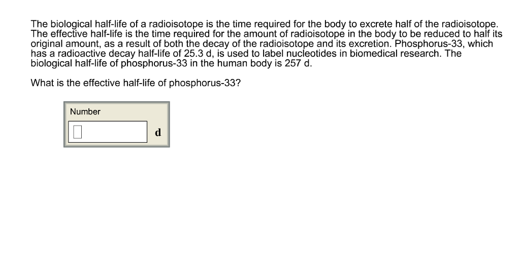 What Is The Half Life Of A Radioisotope Apex