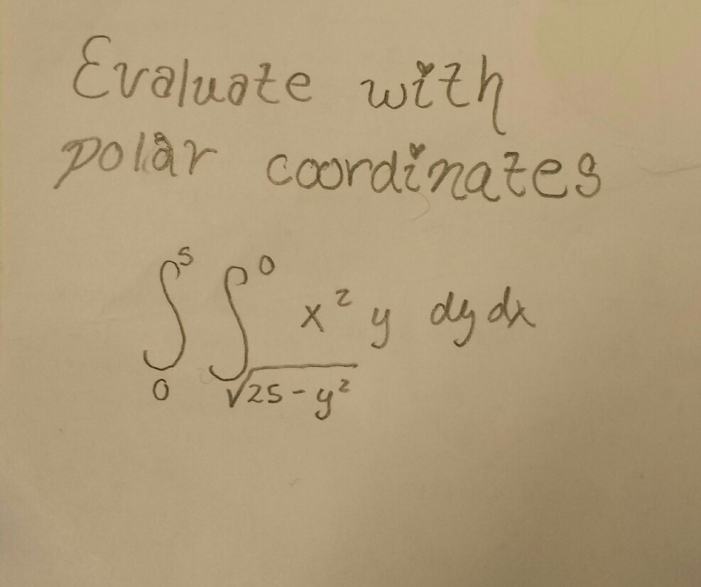 Solved Evaluate with polar coordinates double integrate x^2y | Chegg.com