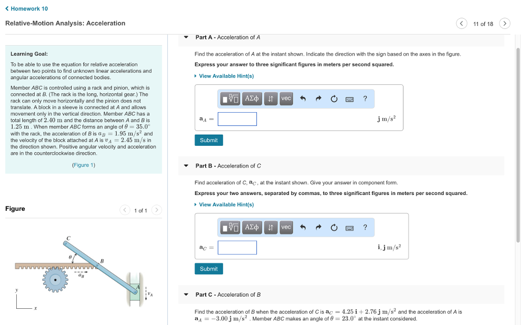 Solved K Homework 10 RelativeMotion Analysis Acceleration