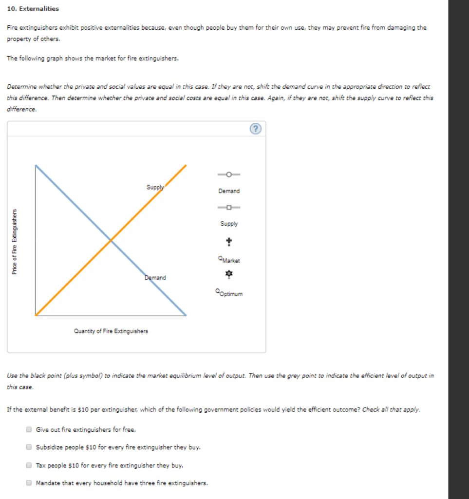 Solved 10. Externalities Fire extinguishers exhibit positive