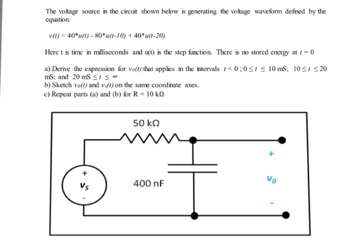 Solved The voltage source in the circuit shown below is | Chegg.com