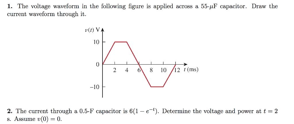 Solved 1. The Voltage Waveform In The Following Figure Is | Chegg.com