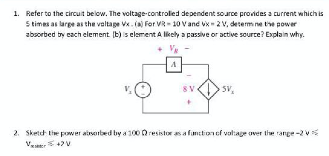 Solved Refer to the circuit below. The voltagecontrolled