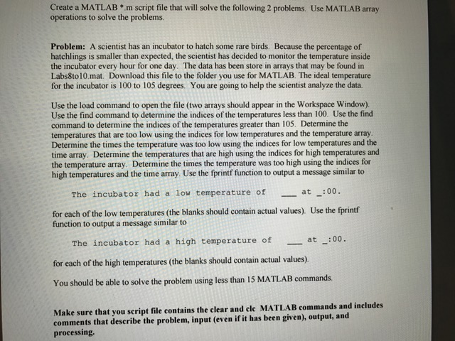 Create a MATLAB*.m script file that will solve the | Chegg.com