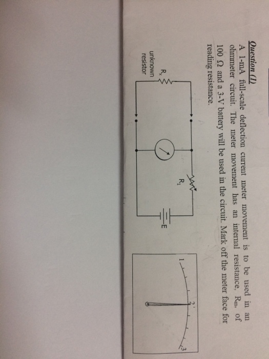 Solved A 1mA fullscale deflection current meter movement