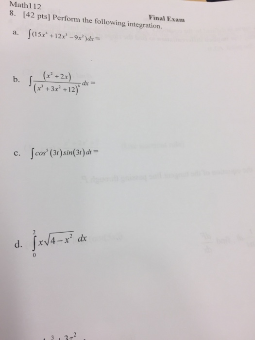 solved-perform-the-following-integration-integral-15-x-4-chegg