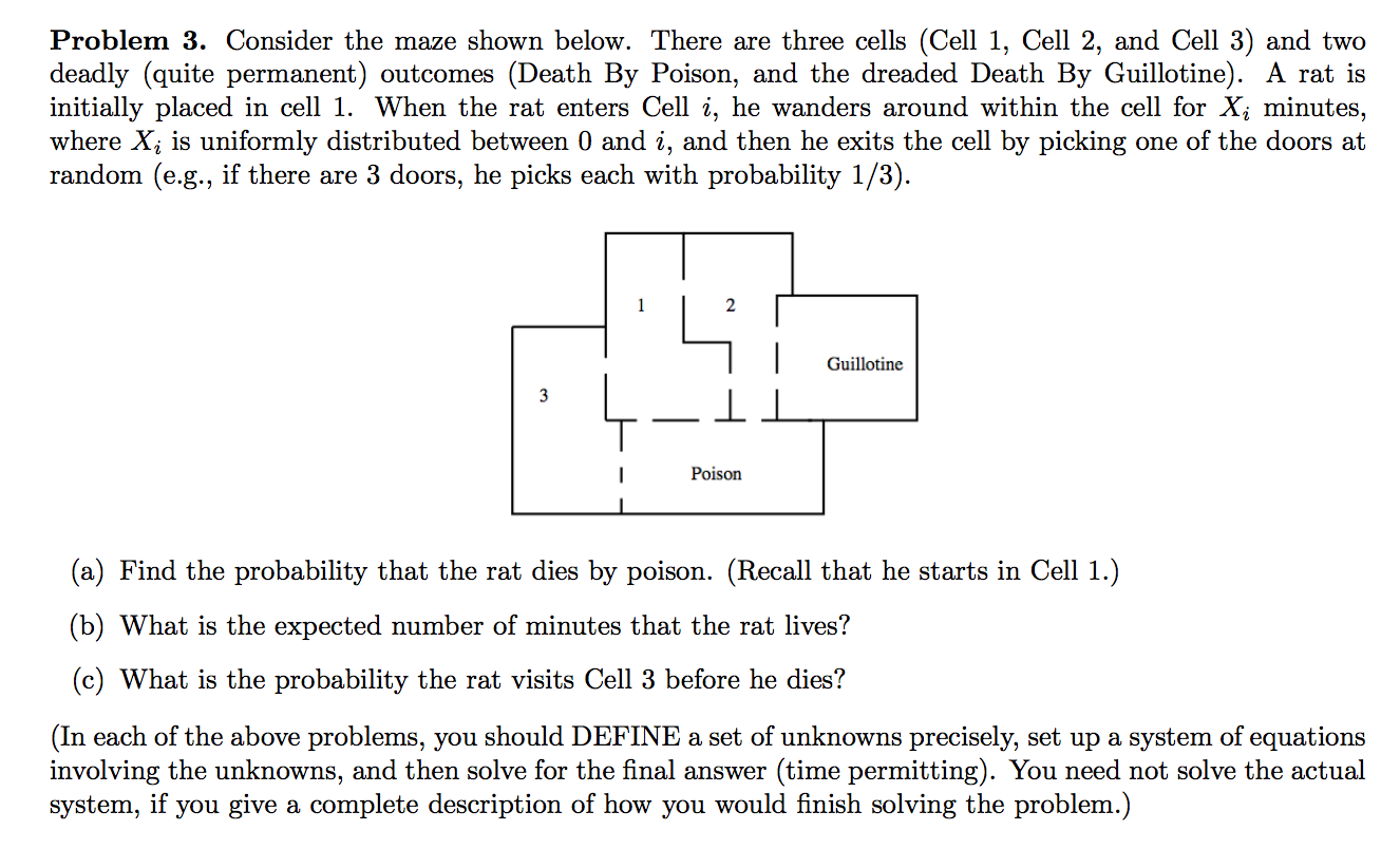 Solved Consider the maze shown below. There are three cells | Chegg.com