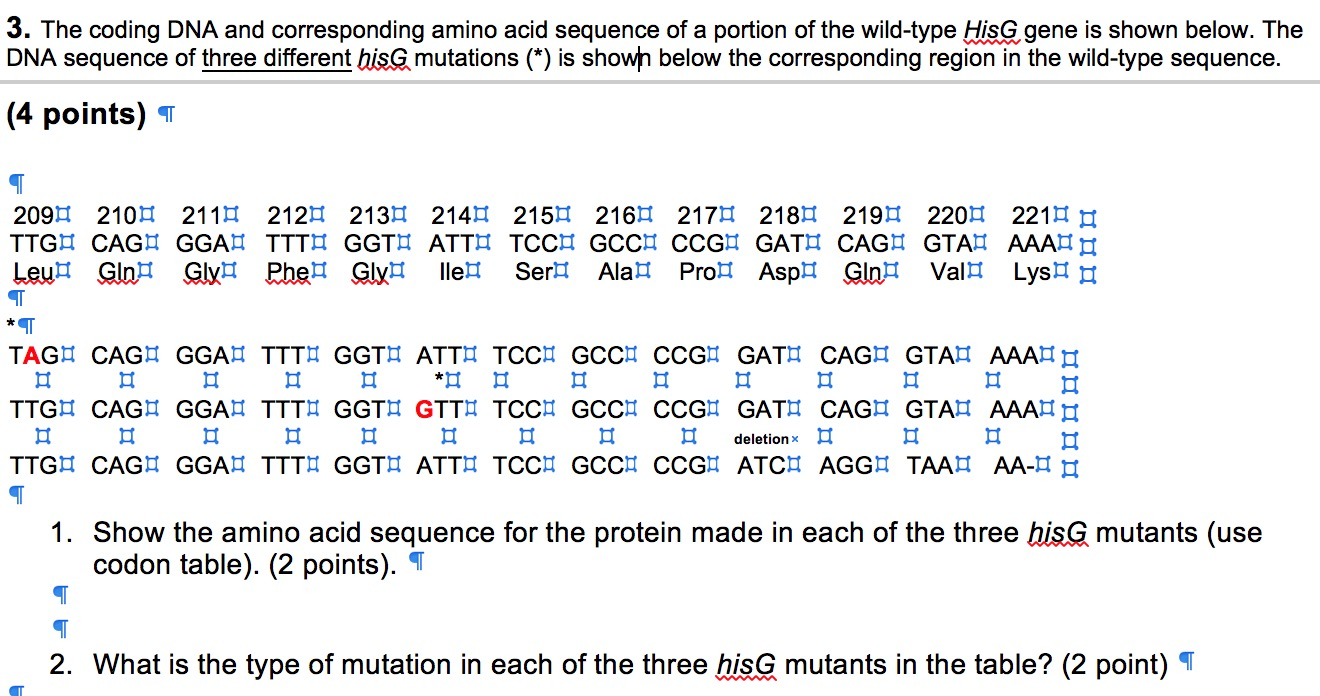 Solved The coding DNA and corresponding amino acid sequence | Chegg.com