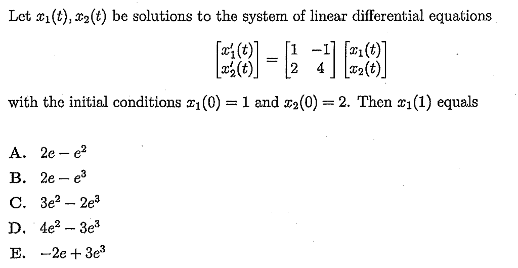 Solved Let xi(t), x2(t) be solutions to the system of linear | Chegg.com