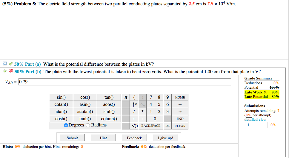 Solved The electric field strength between two parallel | Chegg.com