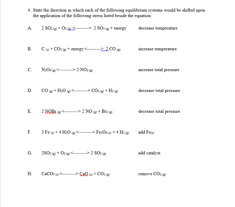 Solved Le Chatelier's Prin Shifts N204] NO] Right Left | Chegg.com