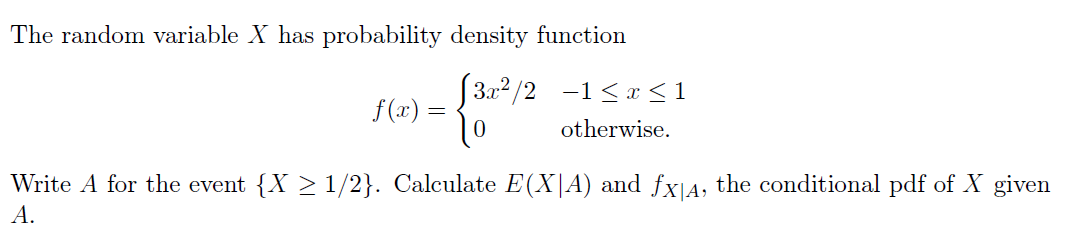 Solved The random variable X has probability density | Chegg.com