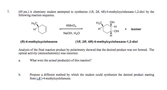 Solved 7. (05 pts.) A chemistry student attempted to | Chegg.com