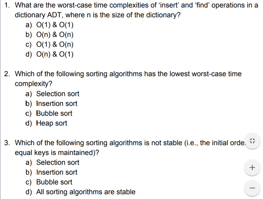 Solved What Are The Worst-case Time Complexities Of ‘insert’ | Chegg.com