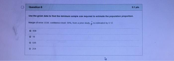 Solved Use the given data to find the minimum sample size is | Chegg.com