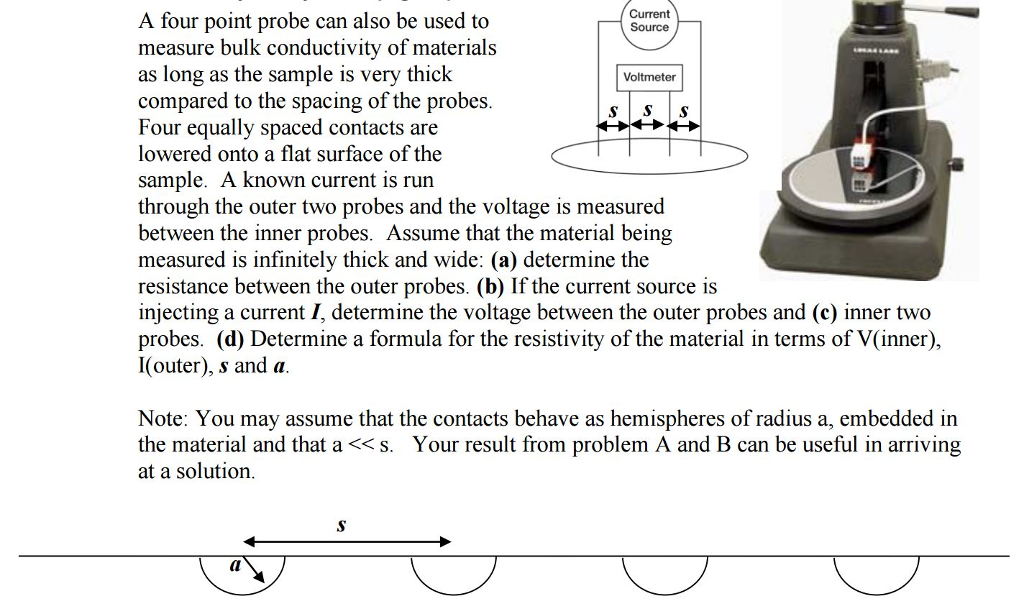 Solved A four point probe can also be used to Source measure