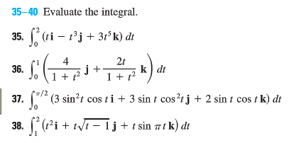 Solved Evaluate the integral. integral^2_0 (ti - t^3 j + 3 | Chegg.com