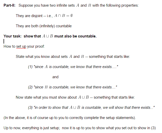 Solved Suppose You Have Two Infinite Sets A And B With The | Chegg.com