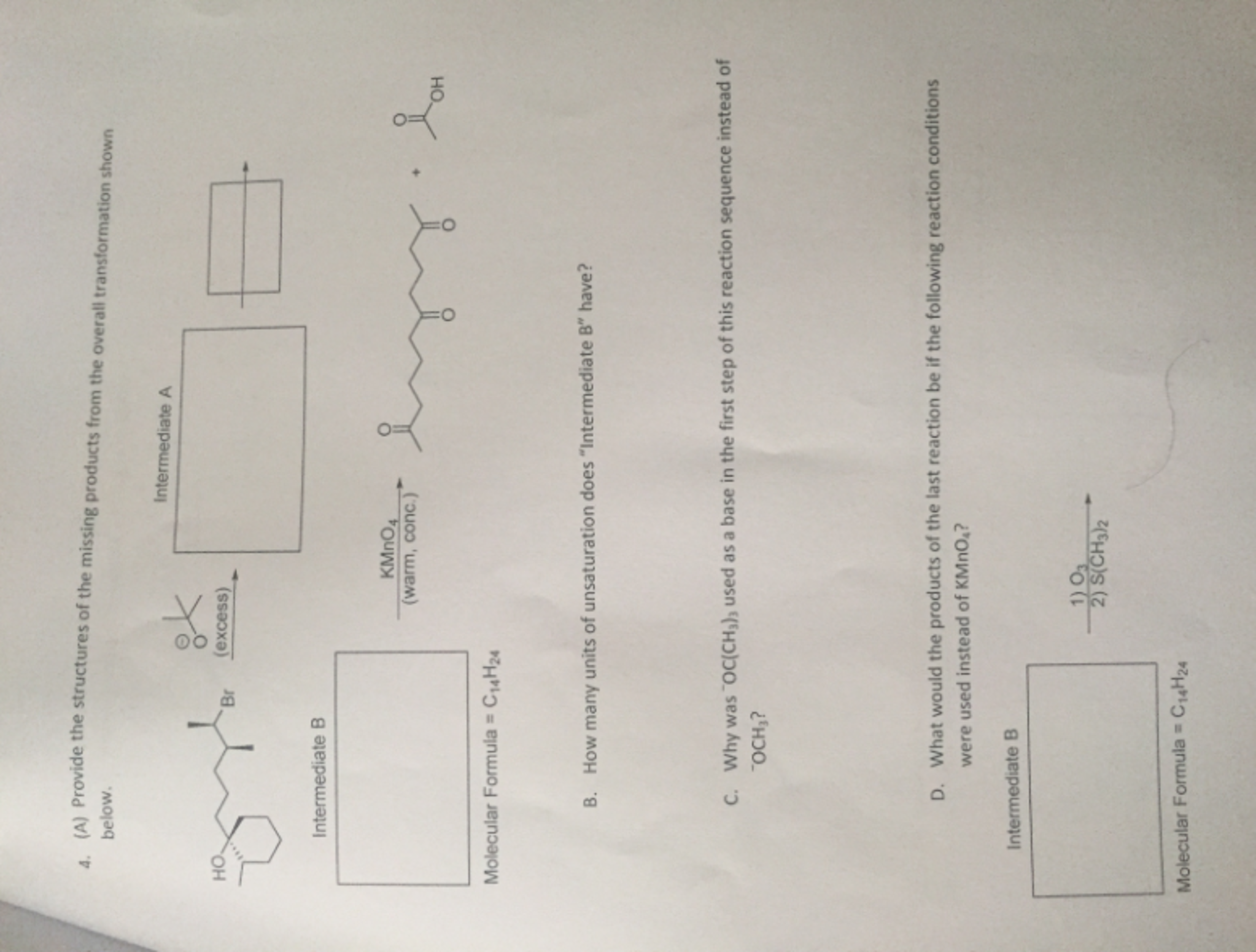 Solved Provide the structures of the missing product from | Chegg.com