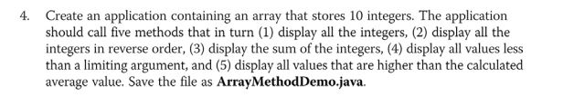 Solved Create an application containing an array that stores | Chegg.com
