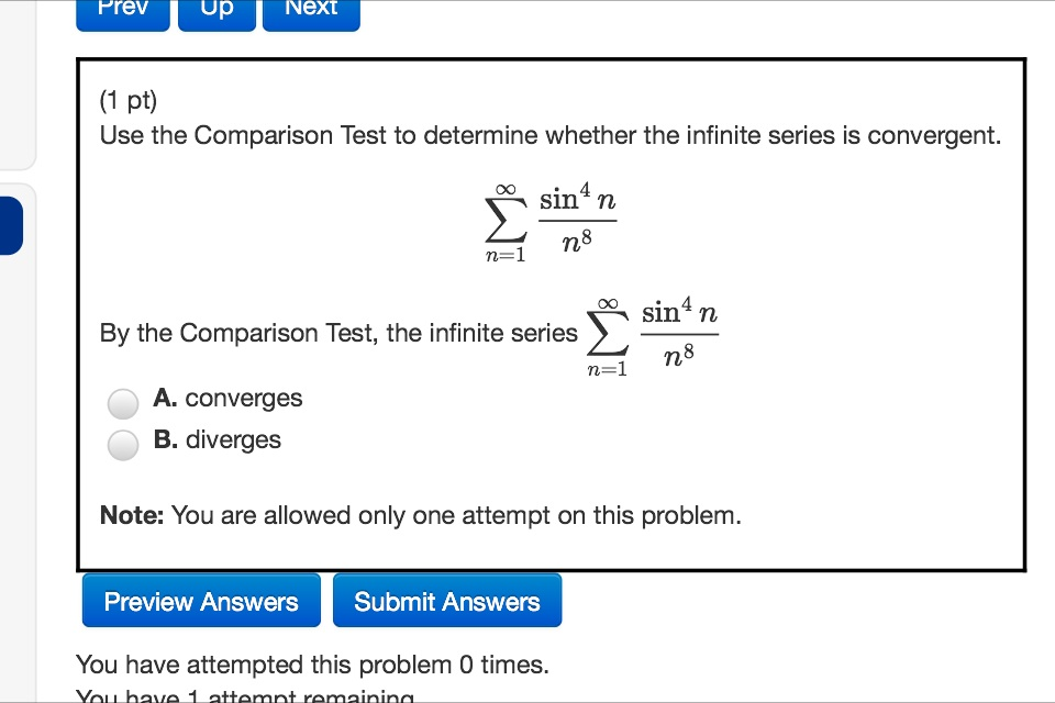 Solved Use The Comparison Test To Determine Whether The | Chegg.com