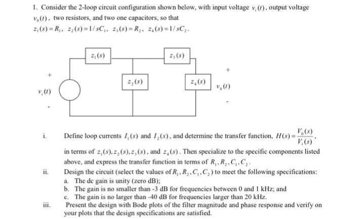 Solved Consider the 2-loop circuit configuration shown | Chegg.com