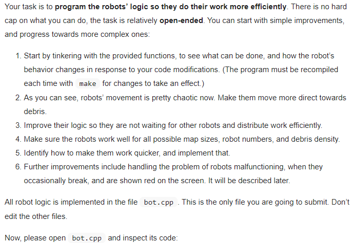 Your task is to program the robots' logic so they do | Chegg.com